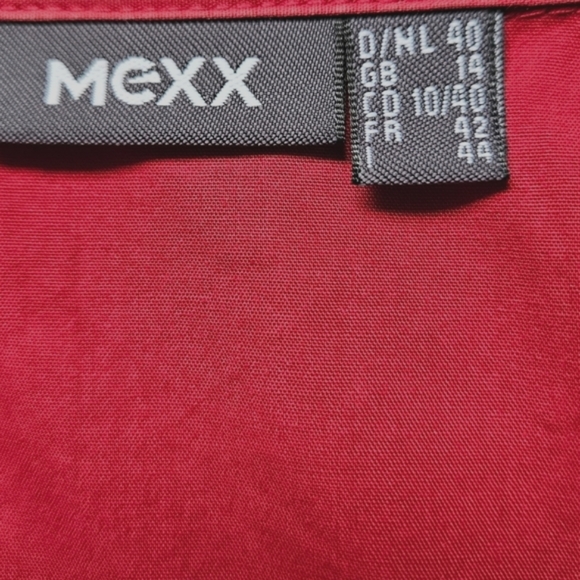 Mexx red fitted button down shirt blouse cotton long sleeve 12 - Picture 9 of 11